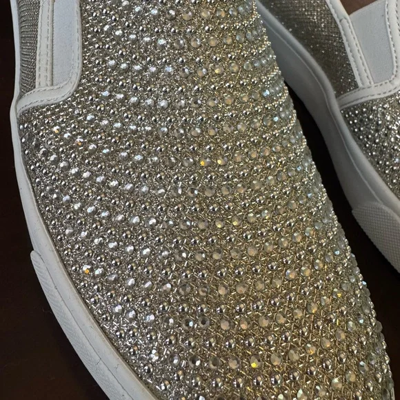INC Silver Rhinestone Slip-On Sneakers - Picture 2 of 9